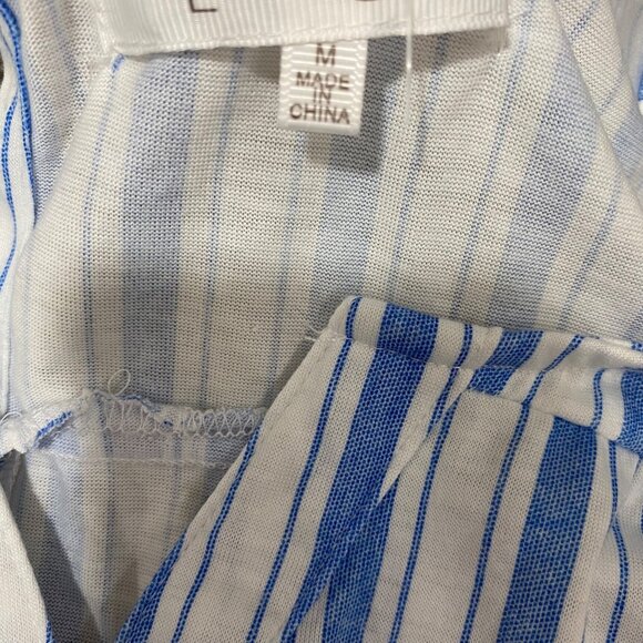 Eden & Olivia Blue & White Striped Sleeveless Button-Back Blouse - Size M NWT - Picture 6 of 6